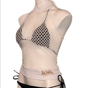 Mesh Backless Von Dutch Top